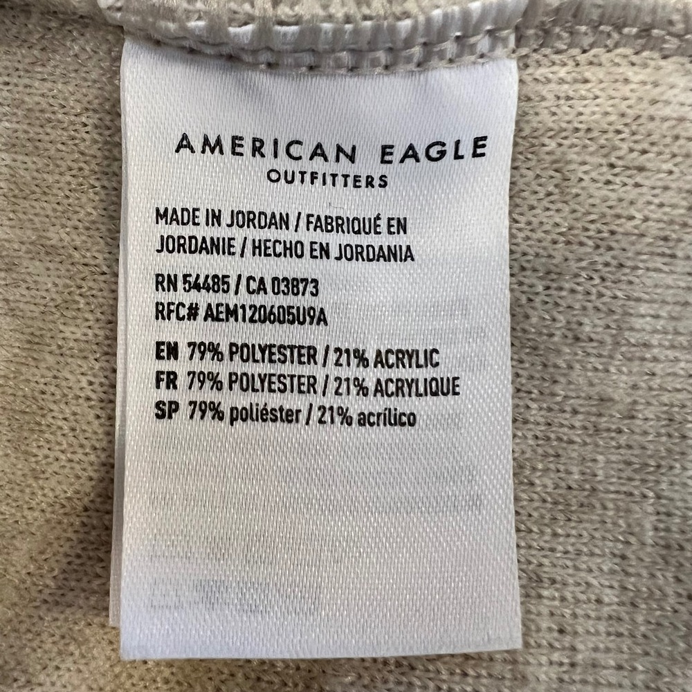 American Eagle Navy Tan‎ Gray Color Block Sherpa Fleece Men's Hoodie Size XL - Picture 10 of 10